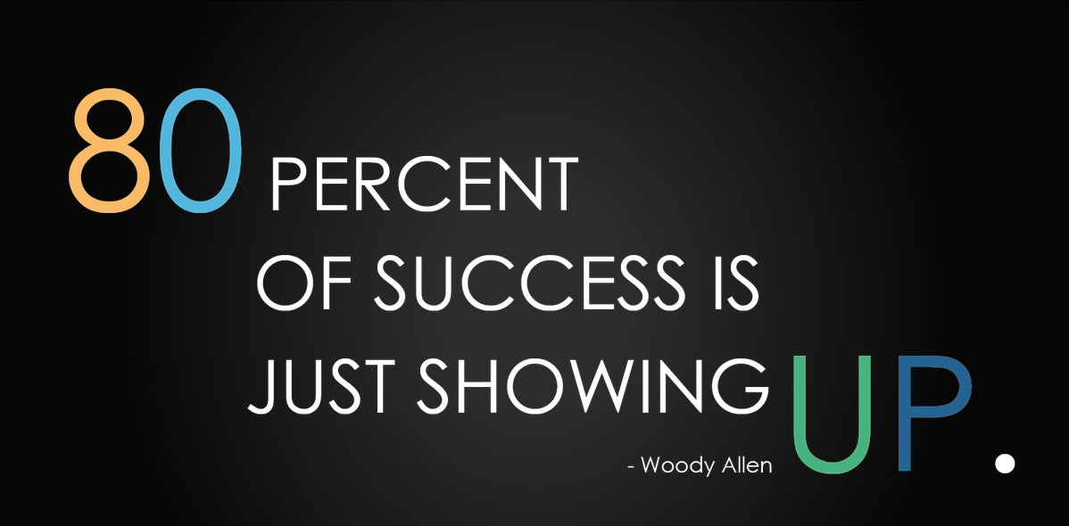 Eighty percent of success is showing up