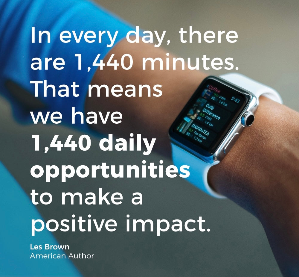 In everyday, there are 1,440 minutes. That means we have 1,440 daily opportunities to make a positive impact