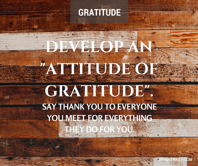 Develop a sense of attitude toward gratitude