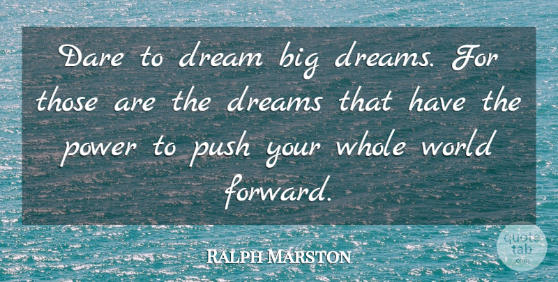 Every big dreams begins with someone dream about that the thing they would like to achieve yet always remember that you have the strength , patience and passion to reach the stars and change the world